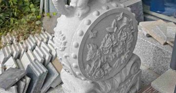 聊城芝麻白抱鼓石 庭院抱鼓石