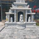 聊城芝麻白中国黑石材套墓 花岗岩墓碑