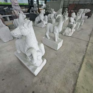 聊城芝麻白雕刻 十二生肖 异形雕刻