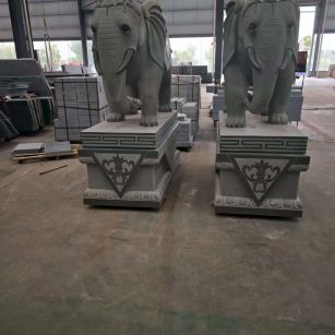 聊城芝麻灰花岗岩对象 芝麻白芝麻灰大象