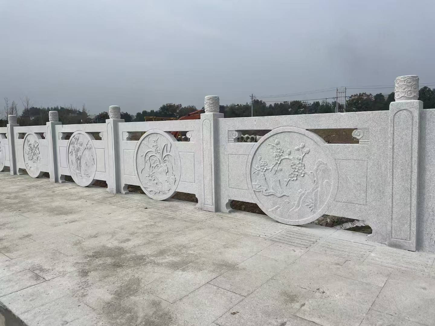 聊城芝麻白河道栏杆 石材栏杆