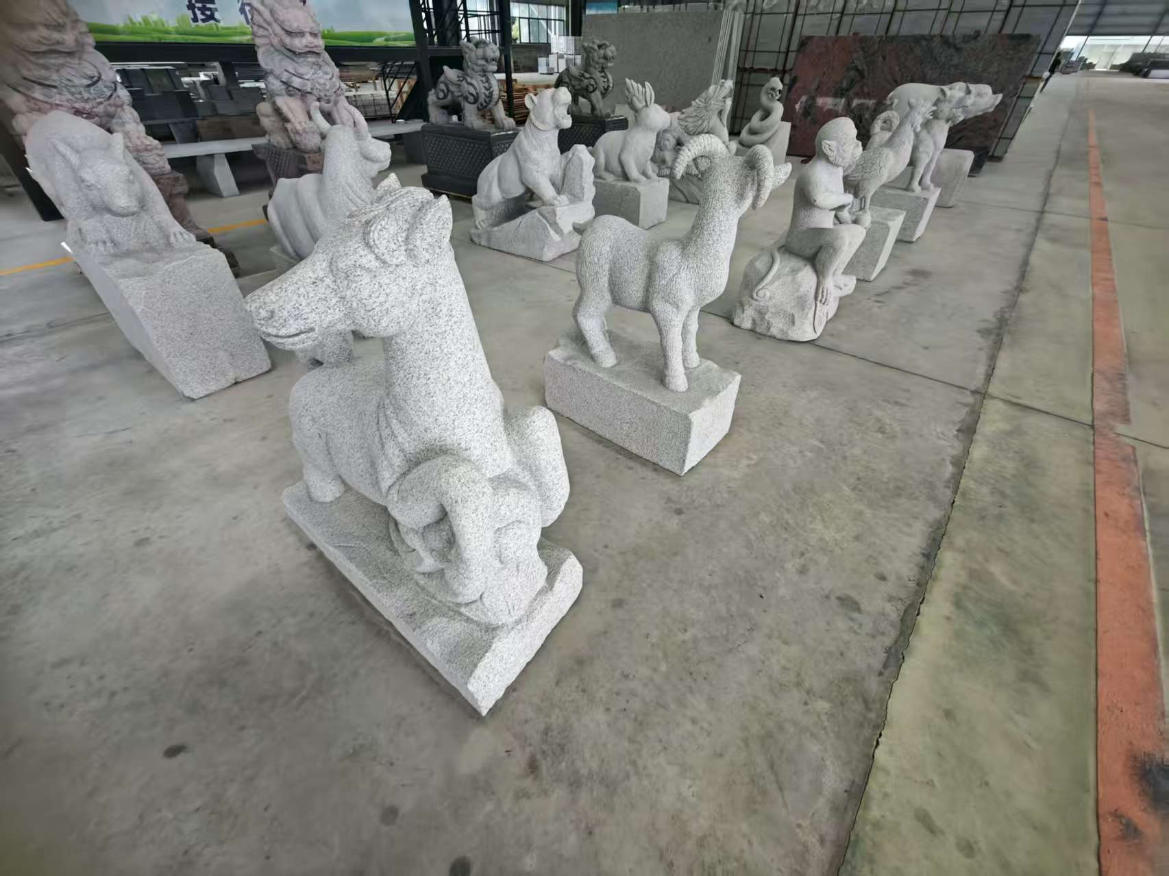 聊城芝麻白雕刻 十二生肖 异形雕刻